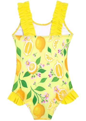 Image of XiaoMoSha Girls One Piece Swimsuit Ruffled Straps Bathing Suits Summer Swim Suit Quick Dry Beach Swimwear for Kids 3-10 Years