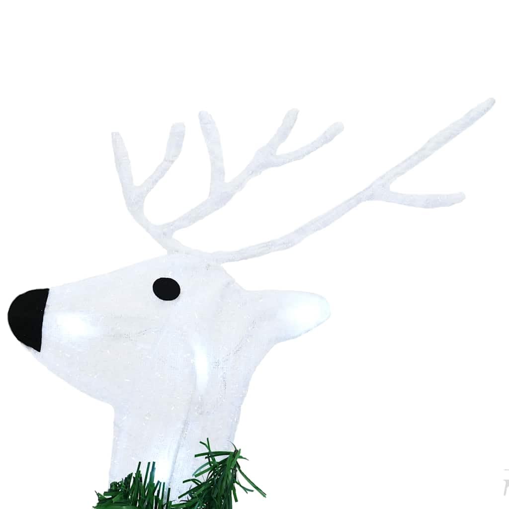 LED Rentiere 4 Stück Weiß Stoff, Art Deko Weihnachtsdeko mit USB Betrieb, 45 x 19 x 65 cm, dekorative Lichterketten für Wohnzimmer, Familie, Winter und geschützten Außenbereich