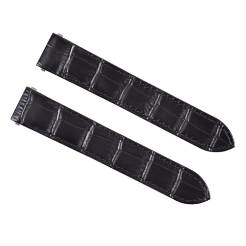 Image of Ewatchparts 19mm Leather Watch Band Strap Compatible With Cartier Roadster 3312 Quick Release Black