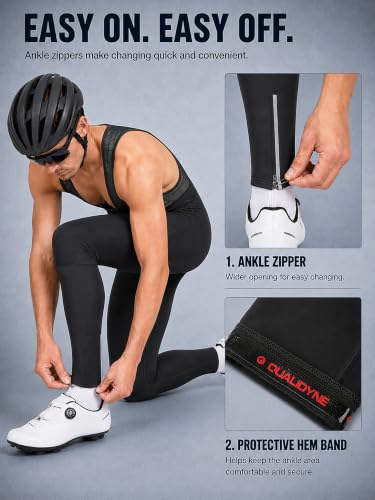 Image of qualidyne Men's Cycling Bike Bib Long Pants Cycling Tights with 3D Breathable Pad, Excellent Performance & Better Fit