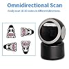 Alacrity 2D 1D QR Desktop Barcode Scanner, Omnidirectional Hands Free USB Wired Barcode Reader, Capture Codes on Screen, 3300DW, Black