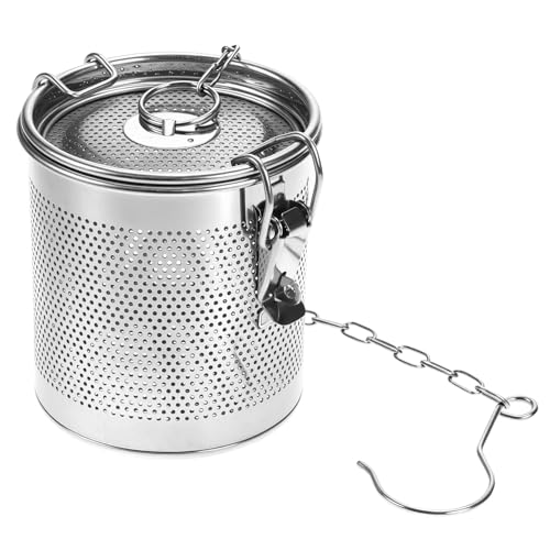 QWORK Stainless Steel Seasoning Filter Basket 10x10cm Mesh Spice Infuser for Soup Pot Stew Broth