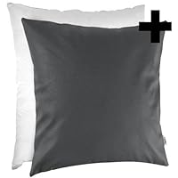 Kunstleder Kissenbezug 40x40cm Schwarz - Dekokissen Für Sofa Ohne Füllung