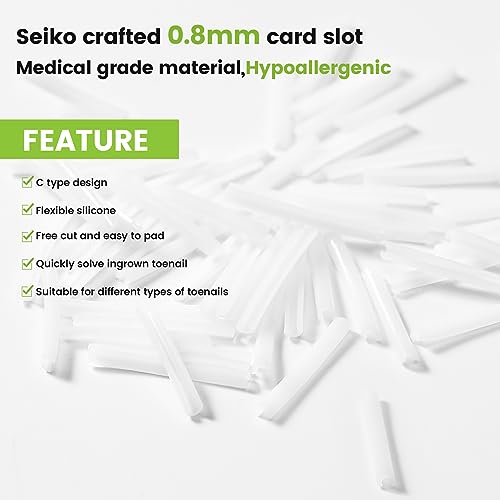 BEZOX Set zur Korrektur eingewachsener Zehennägel - 40 Stück schmerzfreie Zehennagelglättungsstreifen mit Zehennagelheber - einfaches Werkzeugset für eingewachsene Zehennägel