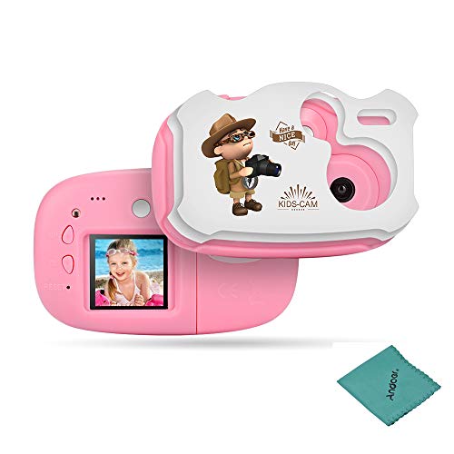 AMKOV Mini Kids Digital Video Camera Built-in Rechargeable Battery Cartoon Stickers Christmas New