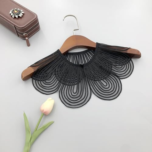 Elegant Embroidery Petals Cape Faux Collar For Women Fashion Enthusiasts Pearls Beaded Decorative Small Cloak Shawl Wrap3
