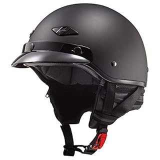 LS2 Helmets Bagger Motorcycle Half Helmet (Matte Black - Large)