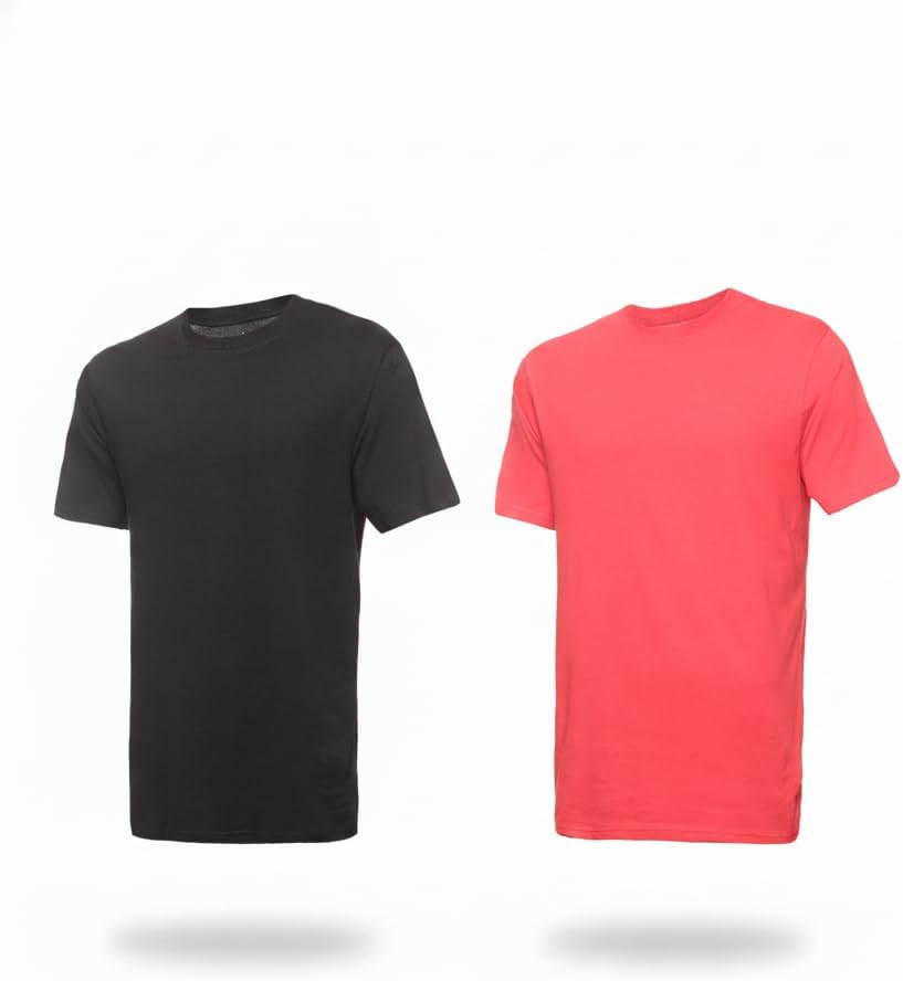 Men's 100% Cotton Crew Neck T-Shirt Classic Fit Plain Breathable & Soft Short Sleeve Tee