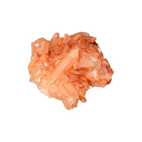Kidz Rocks Tangerine Quartz Crystal Cluster 2 1/2" Raw Rock Mineral Specimen Geology Sample Collectible Rough Stone Cover