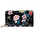 Produktbild JHGFG Mode Handtasche Reißverschluss Brieftasche Dark Japanese Garden Night Blooming Flowers Telefon Clutch Geldbörse Abend Clutch Blocking Leder Wallet Multi Card Orga