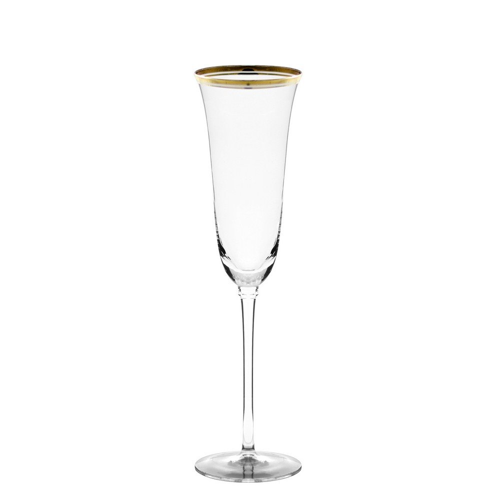 10 Strawberry StreetWindsor 5.5 Oz Champagne Flute with Gold Band, Set of 4