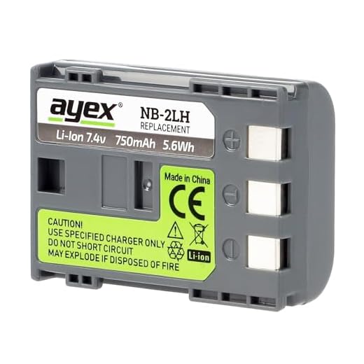 ayex Original NB-2LH Li-Ion batteri med 750 mAh för Canon EOS 350D/400D, Powerhot G7/G9/S30/S40 och mer.