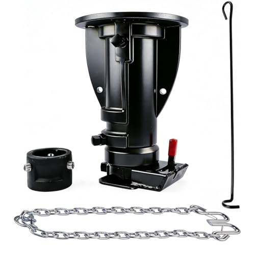 C5G1216 12-16 Adjustable Cushioned 5th Wheel Gooseneck Adapter Replacement for RV Camper Trailer GTW 20000 Lbs with Safty Chain