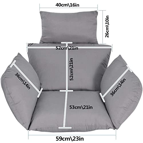 Cojín para columpio tipo huevo impermeable con reposacabezas ajustable 8