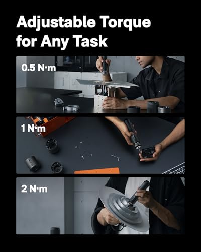 HOTO PixelDrive Elektrische schroevendraaierset met intelligent display, 6 draaimomentniveaus, 0,5 tot 6 N·m, 1/4 hex 30-bits, 2000 mAh, USB-C, elektrische schroevendraaier voor elektronica - Afbeelding 4