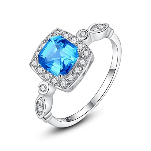 Bague en argent 925 avec saphir carré créé, un bijou fin d'exception