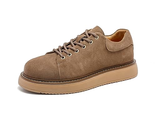 Santimon Men's Suede Casual Skate Shoes Chunky Derby Shoes