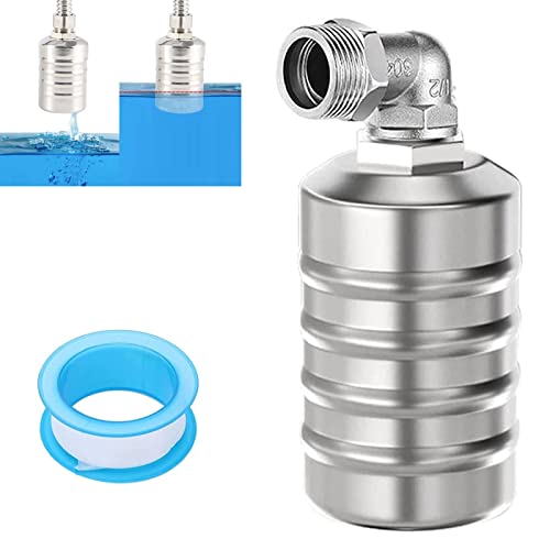 heofonm 304 Stainless Steel Fully Automatic Water Level Control Float Valve,Automatic Water Level Controller for Water Tank,Stainless Steel Mini Float Ball Valve (#D 1/2 '')