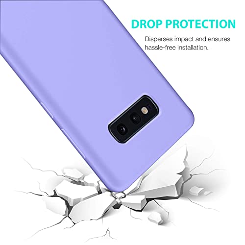 Zuslab Nano Silicone Case Compatible With Samsung Galaxy S10E Shockproof Gel Rubber Bumper Protective Cover - Purple #TOP2