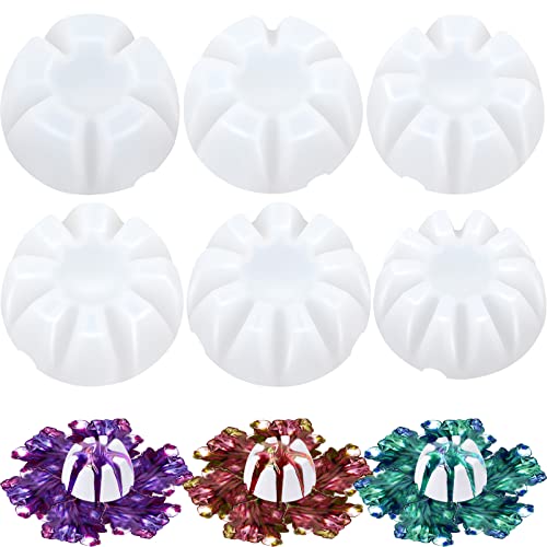 6 Pieces Flower Pour Cup for Paint Pouring 6/7/8/9/10 Slot Acrylic Paint Tools Supplies Flower Strainer for DIY and Creating Patterns Art Supplies(White)