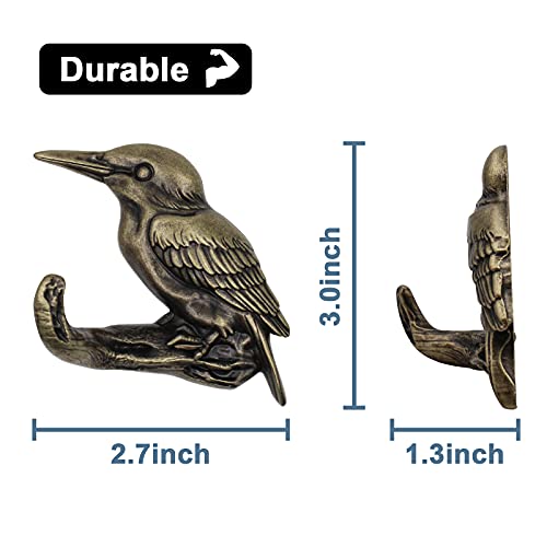 Abstdeal Bird Hook, 2Pcs Gold Bronze Metal Bird Coat Hook, Decorative Wall Hook,For Towels Coats Hats Clothes Keys #TOP2
