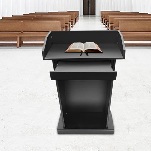 Atril de madera negra ajustable dimensiones 70x35.5x110 cm 8