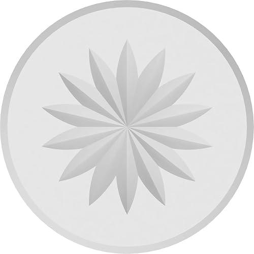 Miniatura 2 de Ekena Millwork ROSP080X080X075GRY10 Roseta de flores Grayson estándar con borde biselado, 8 pulgadas de ancho x 8 pulgadas de alto x 34 "P