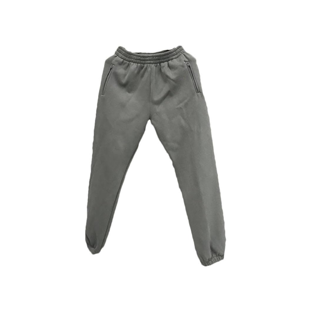 Solid Sweatpants Men Women West Pants Fleece Cotton Season Trousers Zipper Pocket
