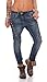 Produktbild Fashion4Young MOZZAAR Damen Jeans Röhrenjeans Haremshose Hüftjeans Baggy Haremsjeans Boyfriend (L=40, 10784-Dunkelblau)