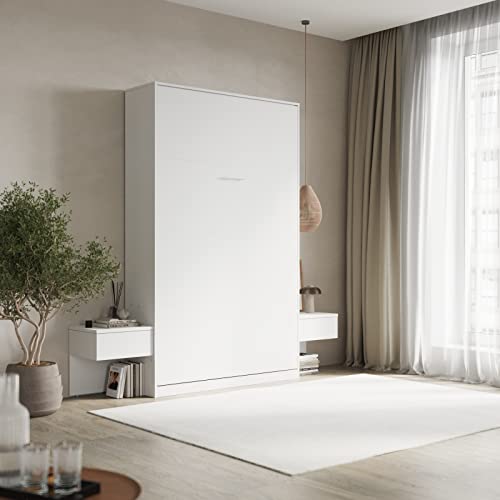 SMARTBett Set Schrankbett Classic Vertikal 100x200 mit 2 Nachtkonsolen...