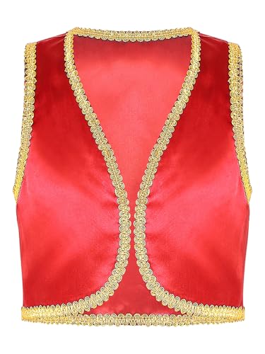 Tenue de fête rouge type vêtement arabe prince en satin pour garçon