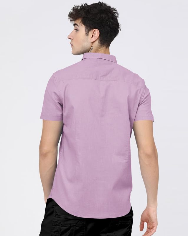 Image of BRUCEWANE Men's 100% Cotton Half Sleeve Shirt