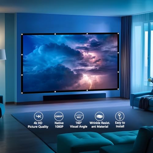 Pantalla de proyección plegable 120 pulgadas 4K HD 16:9 miniatura 4