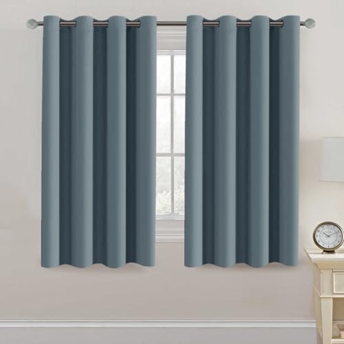 Image of H.VERSAILTEX Blackout Thermal Insulated Curtains 63 Inche Length Light Blocking Curtain Panel Energy Saving Ultra Soft and Smooth Grommets Drapes for Bedroom (One Panel, Stone Blue), 52'W x 63'L