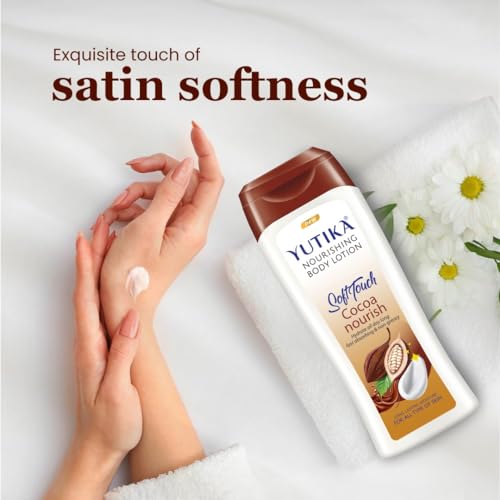 Image of Yuthika Soft Touch Cocoa Nourishing Body Lotion | All-Day Hydration | Fast Absorbing & Non-Greasy | Long-Lasting Moisture for All Skin Type 300ml (Pack of 3)