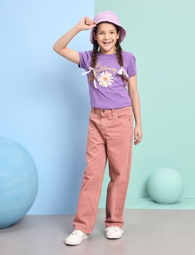 Image of Amazon Brand - Symbol Girls 100% Cotton Graphic Printed Half Sleeves T-Shirt | Age 2-14 Years (Combo Pack of 3 and 5)