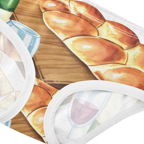 Girls Underwear Toddler 2t Cotton Panties for Girl Florals Underpants Briefs Still Life Wine Bread4