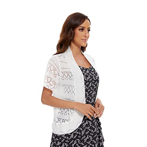 Women's Open Front Bolero Shrug Lightweight Knit Hollow Out Cropped Cardigan2