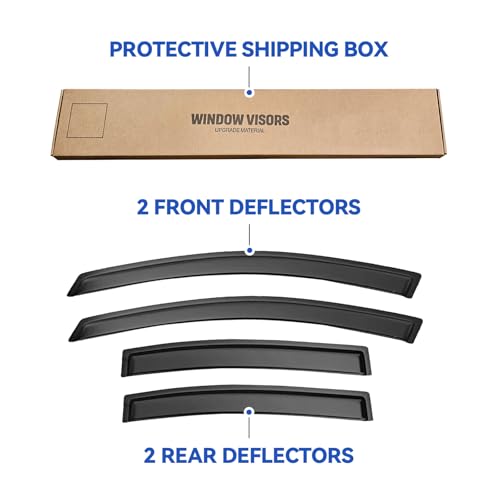 Image of Window Visors Rain Guards Shield for 2000-2006 Nissan Sentra, Out-Channel Window Vent Wind Deflectors Visors Shades for 00-06 Nissan Sentra