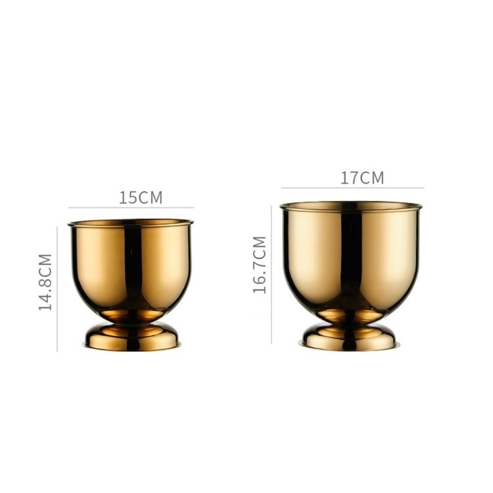 Secchiello per ghiaccio, portatile, in acciaio inox, per champagne, birra, cocktail, interni, esterni, campeggio, picnic (oro, grande)