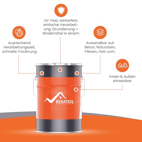 BEKATEQ BK-633 1K PU Bindemittel + Grundierung für Steinteppiche, 1kg farblos I Polyurethan Kiesfestiger für senkrechte/vertikale Untergründe I Kunstharz Wandbeschichtung für Wand, Treppe uvm.