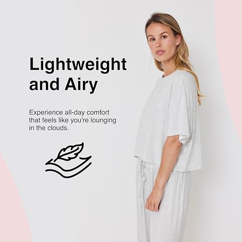 BUMPSUIT Crop Top for Women - Short Sleeve T-Shirts, Round Neck Cloud Cropped Athletic Gym Casual Blouse | Soft Yoga Boxy Tee4