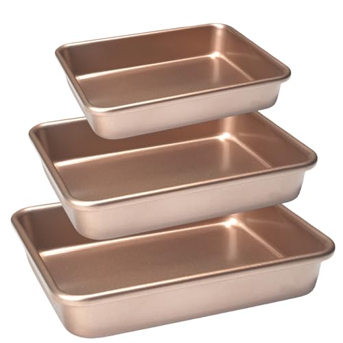 FISDEN 3-Piece Rectangular Nonstick Cake Pan Set