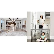 Regalo 192-Inch Super Wide Adjustable Baby Gate and Play Yard, 4-in-1, Bonus Kit, 4 Count Pack of 1 & Easy Fit Plastic Adjustable Extra Wide Baby Gate, 1 Count Pack of 1