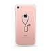 Produktbild CrazyLemon Kreativ Hülle für iPhone 7 iPhone 8, Transparent Klar Weich Silikon Handyhülle Durchsichtig Niedlich Stethoskop Muster Leicht Vollschutz Schutzhülle für iPhone 7 iPhone 8 4.7" - Pattern 02