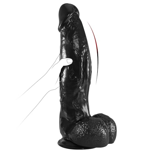 Image of 15 Inch Realistic Huge Thick Dildo, 3.4'' Diameter Big Black BBC Dildo with Small Glans & Strong Suction Cup Extra Large Hands-Free G-Spots Giant Penis Sex Toys for Men Women