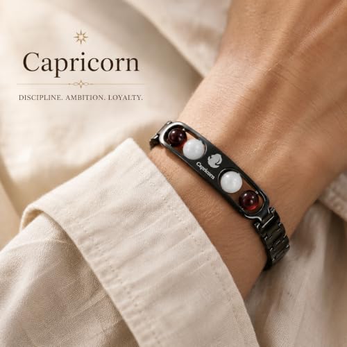 Image of Gratify Birth Crystal Metal Rashi Bracelet for Men & Women | Natural Gemstone Bracelet | Adjustable Spiritual Crystal Bracelet | Includes Authenticity Certificate | Gift for Astrology Lovers