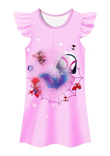 Girls Dress Gown Toddlers Casual Playwear Ruffle Sleeve Dresses 2-8Y