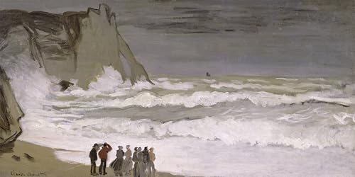 Tableau sur toile Monet Mer agitée Etretat 60x90cm reproduction d'art