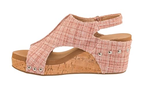 Image of Corkys Footwear Womens Carley Wedges, Featuring Corkys EVA Foam Cushioned Insoles, A 2.5 Inch Heel, Lightweight For All Day Wear, And Hook And Loop Closure